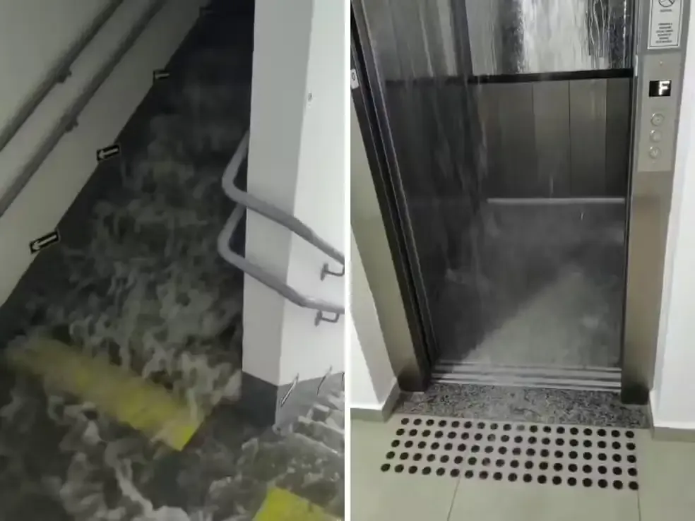 caixa d'água se rompe e alaga apartamentos em condomínio de Valinhos.webp