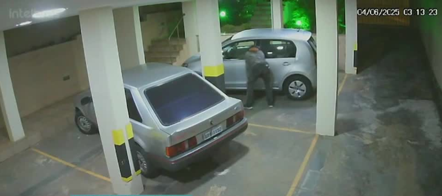 Homem invade condomínio em BH, furta botijão de gás e dança antes de fugir