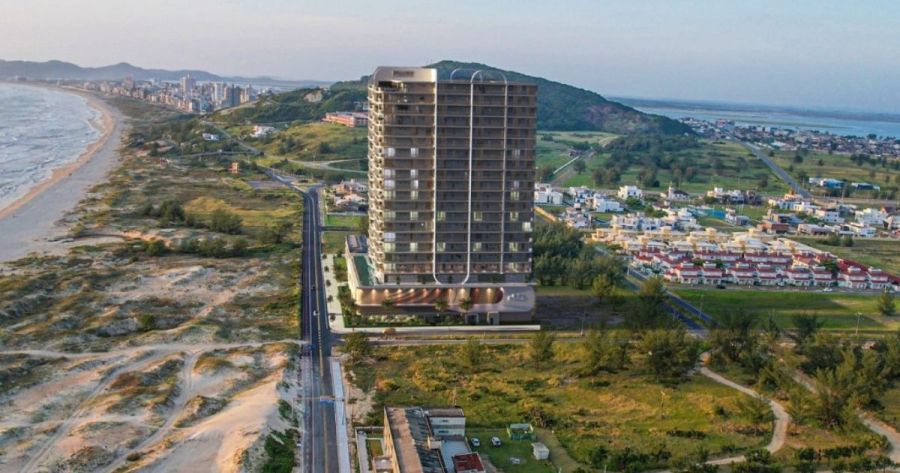 Prédio de luxo com maior piscina de borda infinita de SC será marco arquitetônico em Laguna