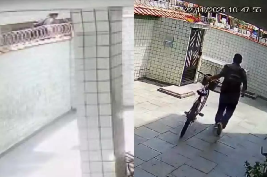 Ladrão invade prédio na Ponta da Praia (SP) em plena luz do dia e furta bicicleta; ação levanta alerta para segurança condominial