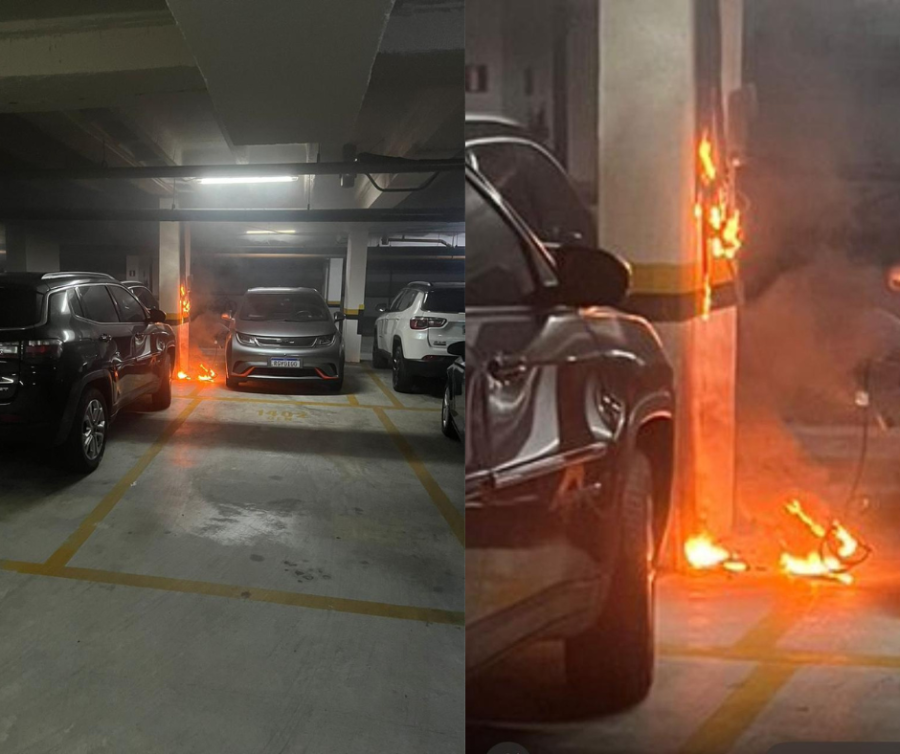 Incêndio em carregador de veículo elétrico instalado de forma irregular assusta moradores de condomínio em Maceió