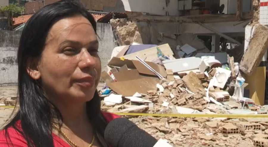 Perdi tudo, diz moradora após desabamento de apartamento interditar prédio em João Pessoa