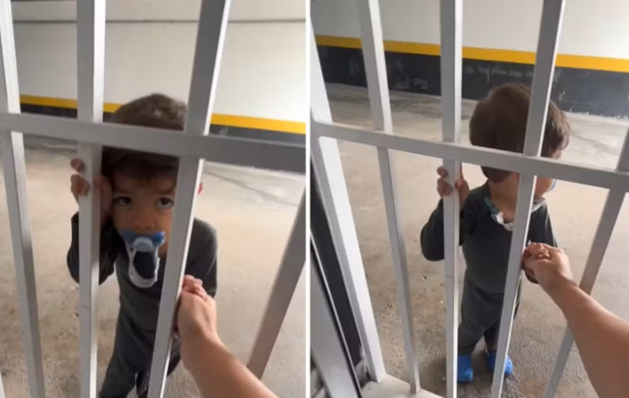 Mãe fica presa em lixeira de condomínio com filho de 1 ano e causa repercussão