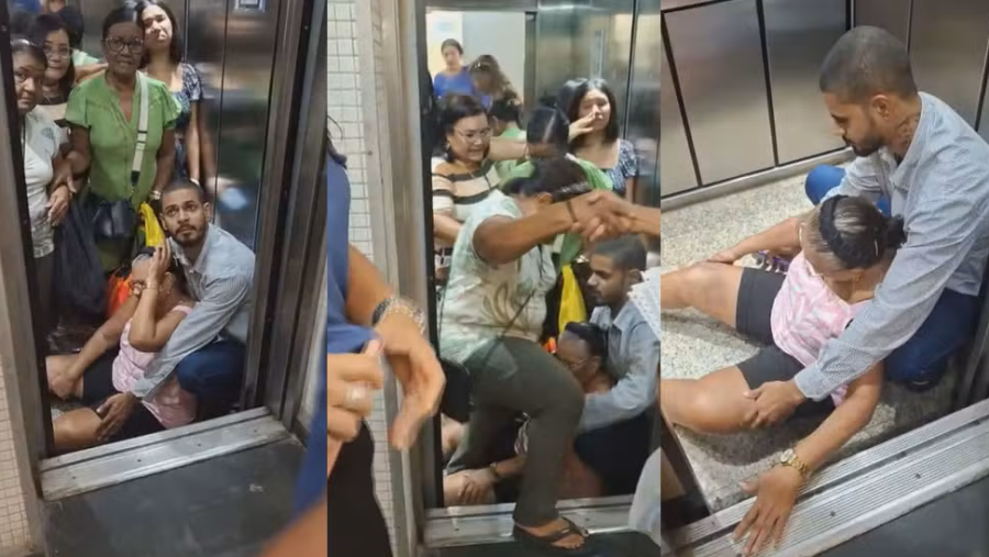 Elevador despenca nove andares em prédio comercial no Recife e deixa grávida e idosa feridas
