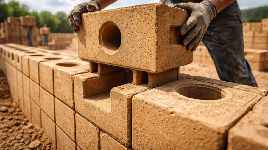 Tijolo de encaixe feito com terra ganha espaço e reduz custos na construção civil