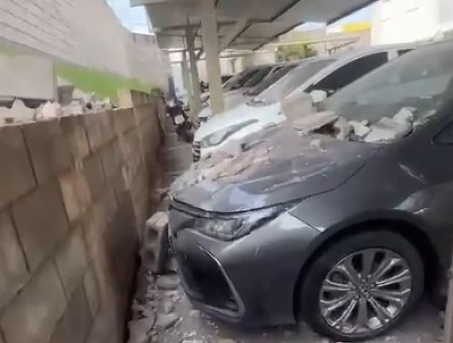 Motorista bêbado destrói muro de condomínio e causa prejuízo a moradores em Cuiabá