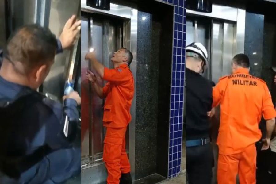 Adolescentes ficam presos em elevador de passarela em Manaus e mobilizam resgate