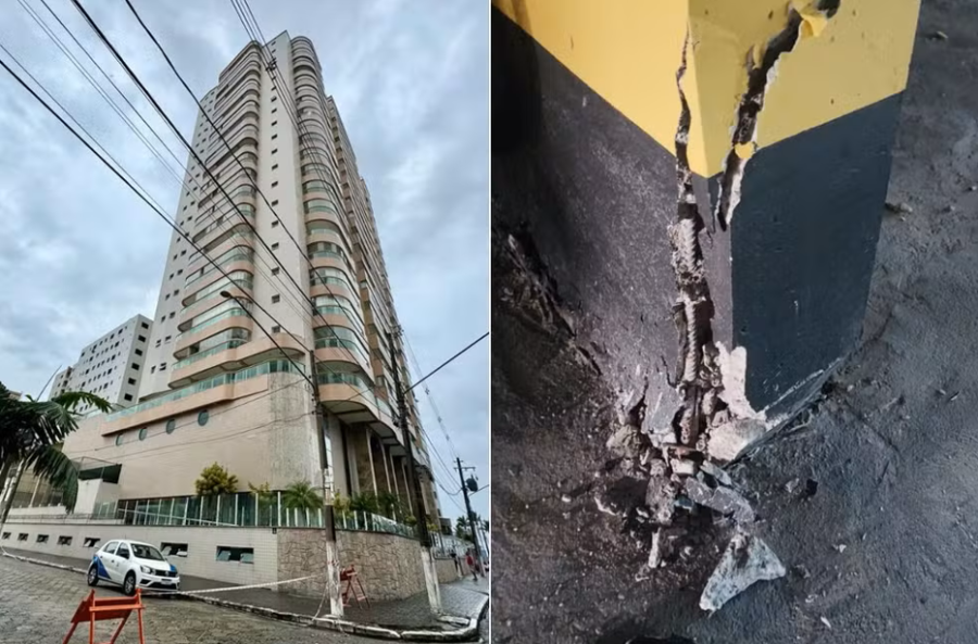 Construtora é condenada a pagar R$ 1,6 milhão após colapso de pilares em prédio no litoral de SP
