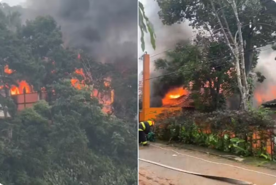Triplex é destruído por incêndio em condomínio de luxo no litoral de SP