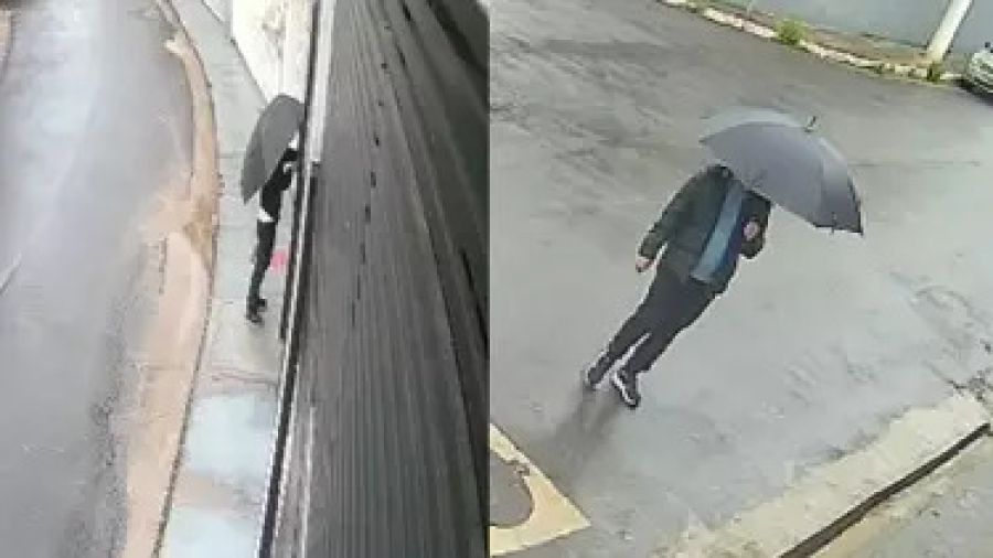 Dupla usa guarda-chuvas para esconder rostos durante furto em condomínio em SP