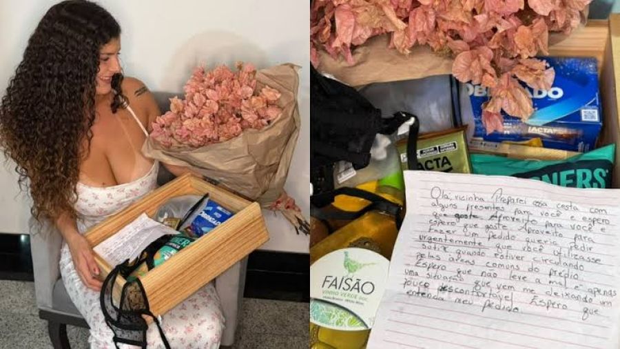 Vizinha envia cesta com sutiã e pede que moradora use peça nas áreas comuns do condomínio