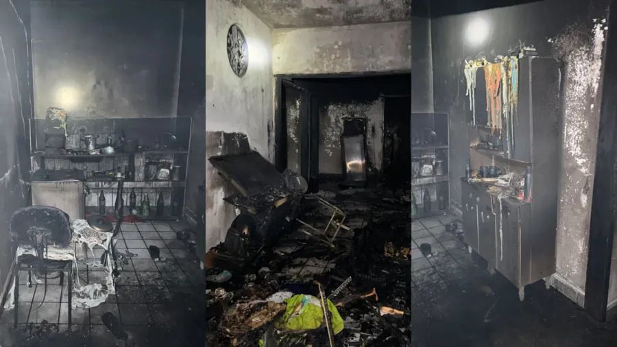 Incêndio destrói apartamento em Patos e deixa mulher e duas crianças feridas pela fumaça