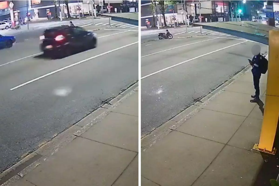 Mulher joga garrafa de vidro de prédio e ponto de ônibus é realocado em São Vicente