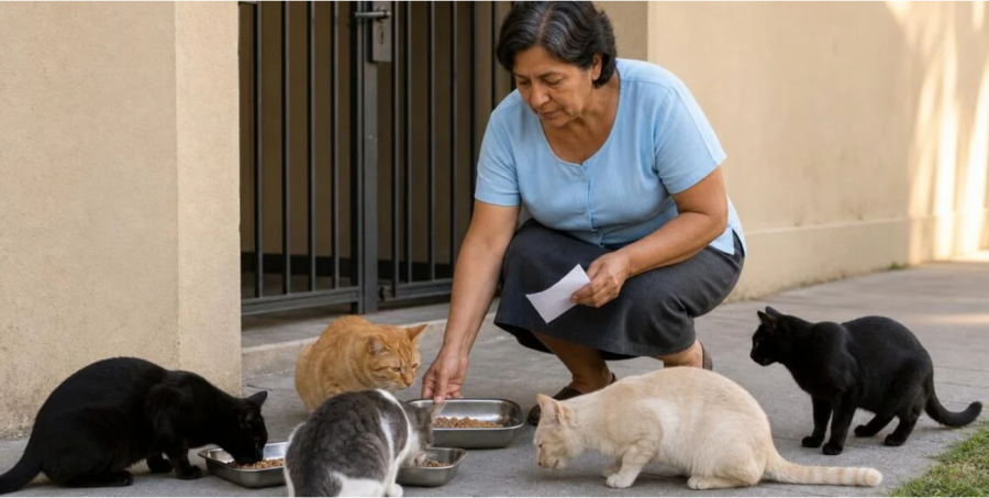 Alimentação de gatos comunitários em calçada de condomínio gera conflito entre moradores e regras de proteção animal