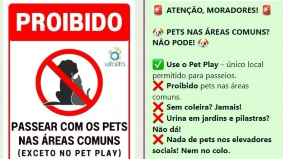 Moradores de condomínio protestam contra proibição de passeios com pets