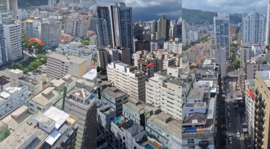 Piloto de parapente perde controle e colide com sacada de apartamento